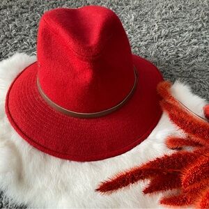 Eddie Bauer Wool Bold Red Fedora Hat